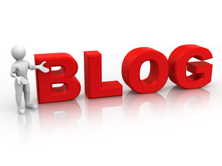 Aufkleber - Men with text BLOG