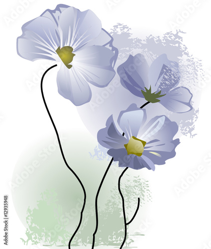 Naklejka - mata magnetyczna na lodówkę Delicate flowers pastel