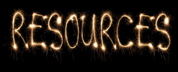 Word resources written sparkler.