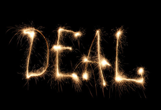 Word deal written sparkler.