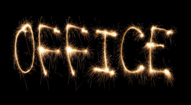 Word office written sparkler.