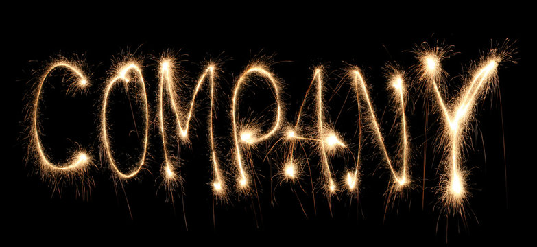 Word company written sparkler.