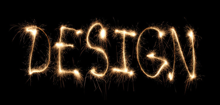 Word design written sparkler.