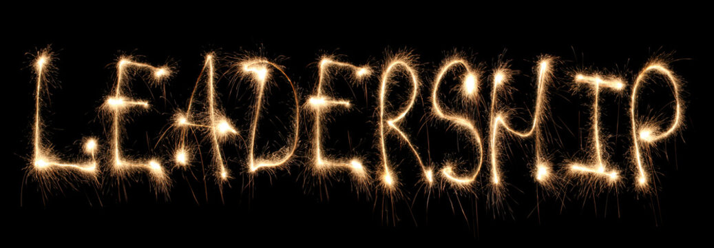Word leadership written sparkler.