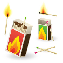 Vector Matchboxes With Burning Matches