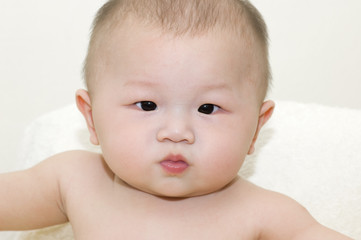 oriental baby - adorable 6-month-old asian baby boy