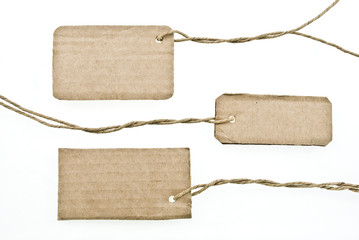 Set of cardboard tags