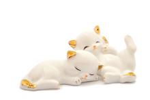 Sleeping Porcelain Cats