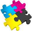CMYK Puzzle Pieces (Isolated on white)