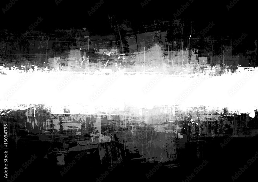 An abstract paint splatter frame in black and white - obrazy, fototapety, plakaty 