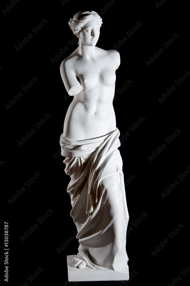 White marble classic statue "Aphrodite of Milos" isolated - obrazy, fototapety, plakaty 