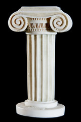 Poster - Classical painted marble column isolated on black