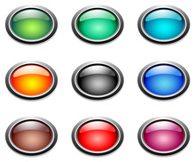 Vector Oval Color Buttons.