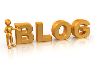 Aufkleber - Men with text BLOG