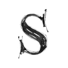 Letter S. Alphabet Symbol - Grunge Hand Draw Paint