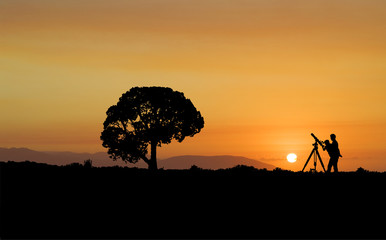 Wall Mural - star gazing at sunset
