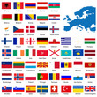 Official list of all European country flags and map