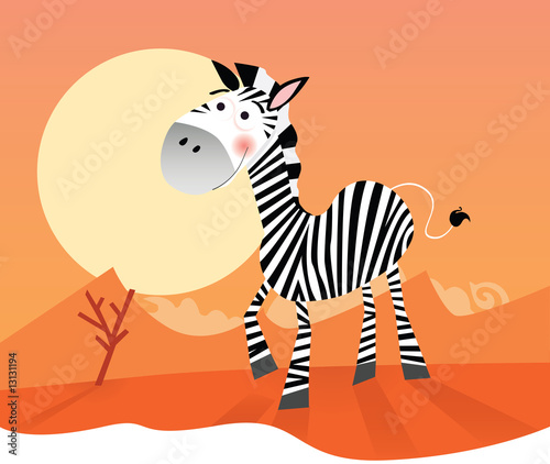 Foto-Vorhang - Funny zebra (von WellnessSisters)