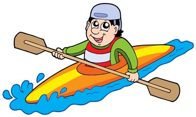 Wall Mural - Cartoon kayaker