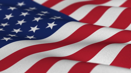 Wall Mural - Flag of the USA - seamless loop - shallow depth of field