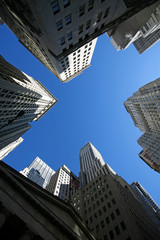 classical New York - Wall street,  skyscrapers in Manhattan