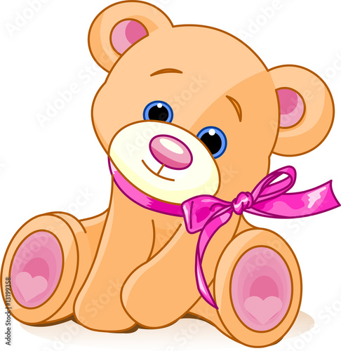 Fototapeta dla dzieci A rough, painterly child's teddy bear