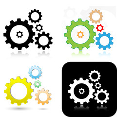 Poster - Vector gears icons