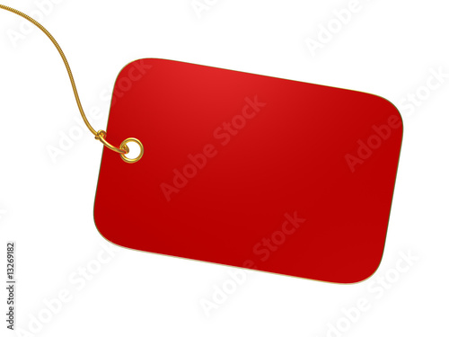Fotografia Blank Red Tag isolated on white background