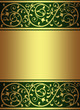 Green background with golden flowers