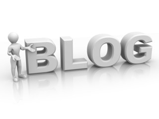 Aufkleber - Men with text BLOG