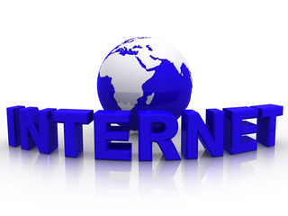 Poster - Text INTERNETwith earth