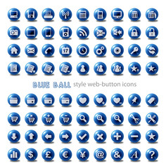 Web Button Icon Set - Blue Balls