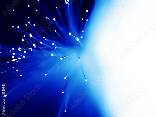 Cuadros en Lienzo Blue fiber optic background