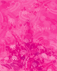 Aufkleber - Pink flora pattern grunge background. Vector layered.
