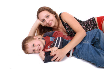 Wall Mural - mother and her son