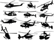 big collection of helicopters - vector