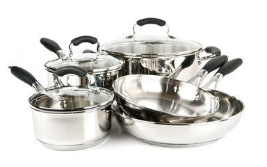 Stainless steel pots and pans