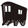 Vector silhouette of gypsy caravan wagon