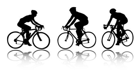 Poster - bicyclists - vector