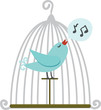 Bird in cage. Vector illustration