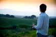 sunset at vineyard