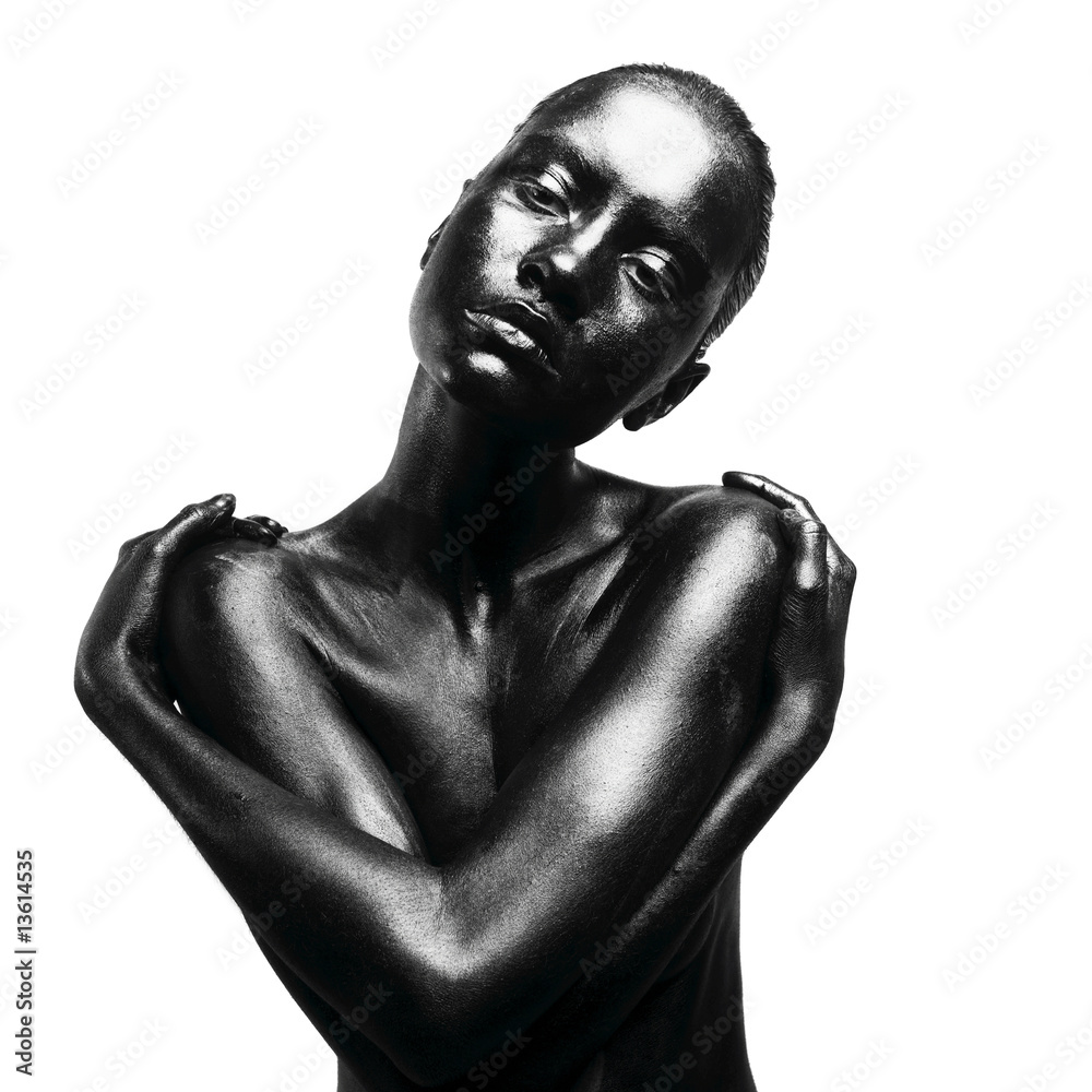Made up black woman - obrazy, fototapety, plakaty 