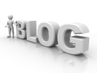 Aufkleber - Men with text BLOG