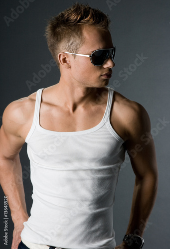 Fototapeta do kuchni attractive modern man in white shirt