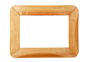 Wooden frame isolated over white