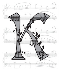 Wall Mural - Letter with music