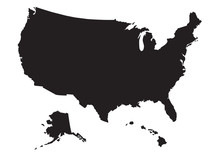 Map Of US With Flag