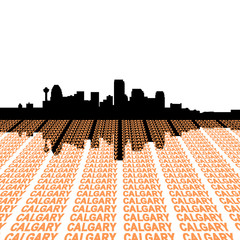 Wall Mural - Calgary skyline with text