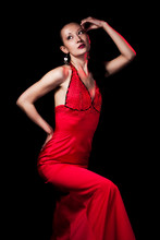 Lady In Red Evening Dress