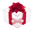 Geschenk, transparente Box